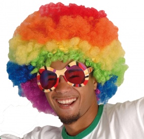 Perruque afro disco clown adulte