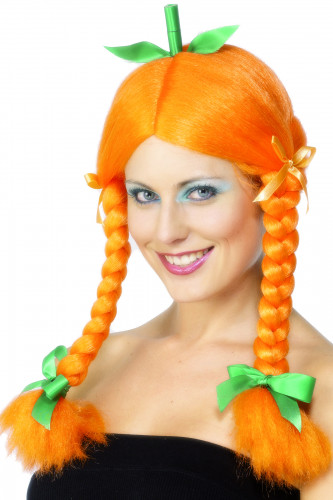 Perruque de citrouille femme Halloween