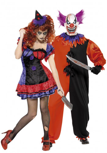 Déguisements de couple clowns terrifiants Halloween