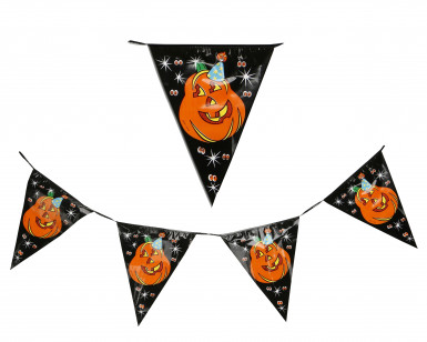 Guirlande fanions citrouilles Halloween