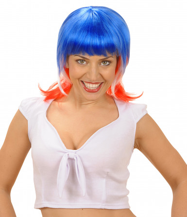 Perruque tricolore femme
