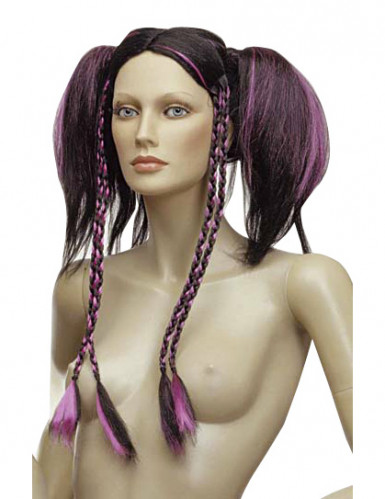 Perruque manga rose femme