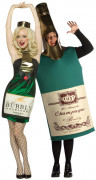 D�guisement couple bouteilles de Champagne